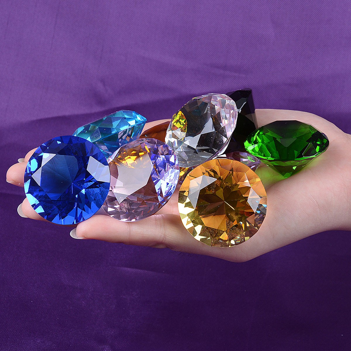 Paper Weight Crystal - 1 adet Kristal Elmas Şekilli Paperweight