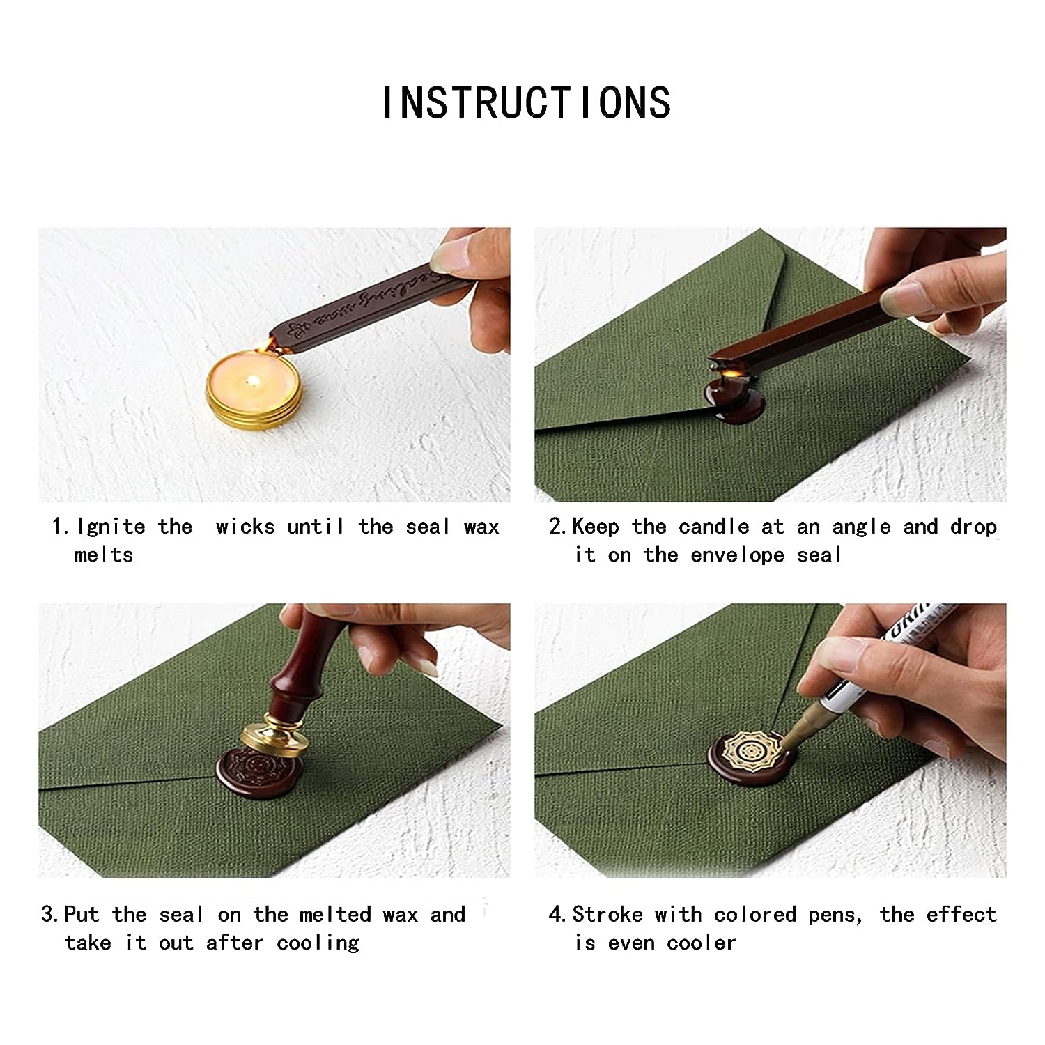 12 adet/torba Metalik Karışık  - Wax Seal Stamp Set incelemesi ve fiyatı